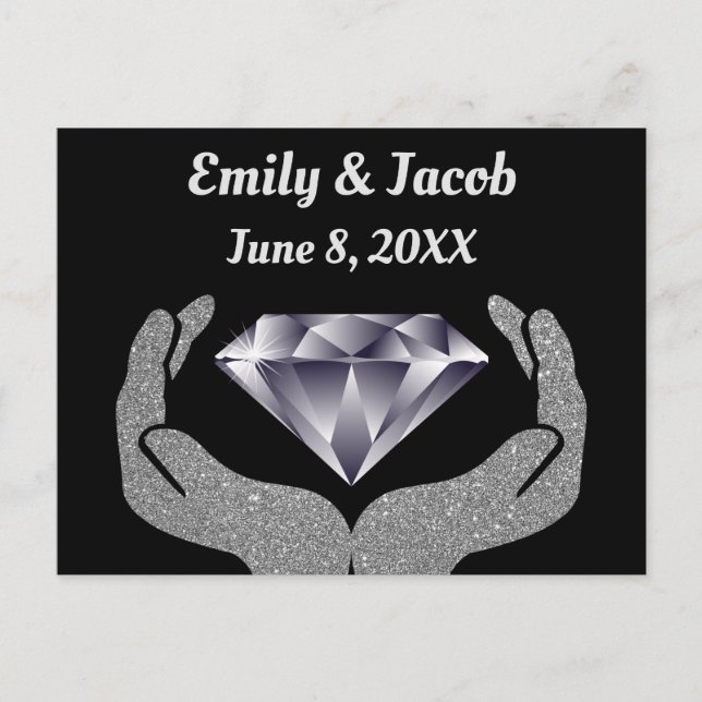 Diamond Hands Wedding Postcard (Front)