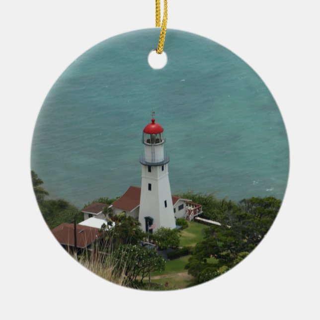Diamond Head Lighthouse  Ceramic Tree Decoration (Front)