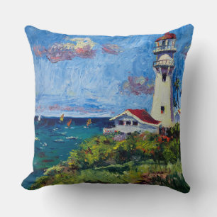 Diamond Head Lighthouse Hawaii pillow