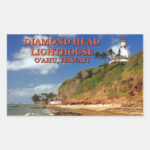 Diamond Head Lighthouse, O'ahu, Hawai'i Rectangular Sticker