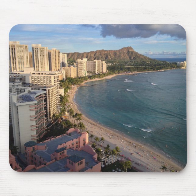 Diamond Head, Waikiki Beach, Hawaii Mouse Mat (Front)