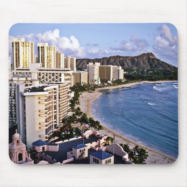 Diamond Head - Waikiki Beach, Oahu Mouse Mat (Front)