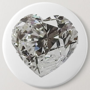 Diamond Heart 6 Cm Round Badge