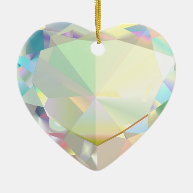 Diamond Heart Ceramic Tree Decoration (Front)