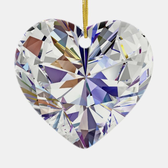 Diamond Heart Christmas Ornament (Front)
