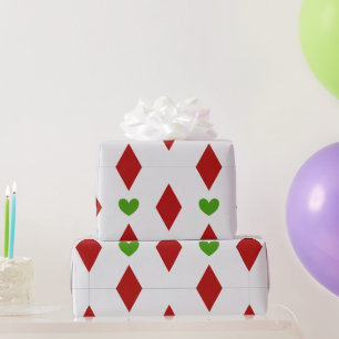 Diamond & Heart Christmas Wrapping Paper Gift Wrap