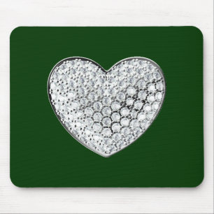 Diamond Heart - green bg Mouse Mat