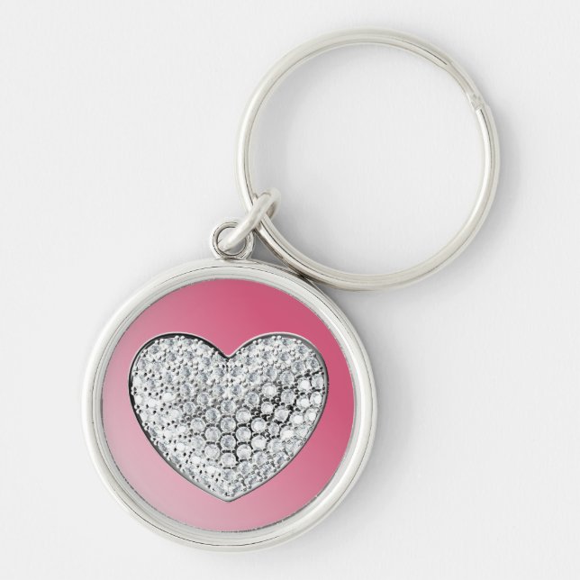 Diamond Heart Key Ring (Front)