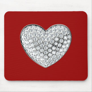 Diamond Heart - maroon bg Mouse Mat