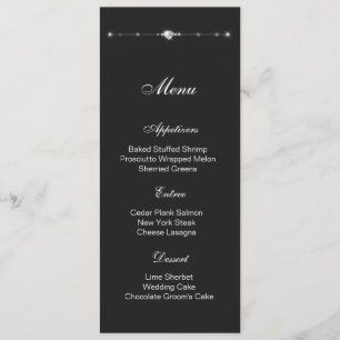 Diamond Heart Menu Card