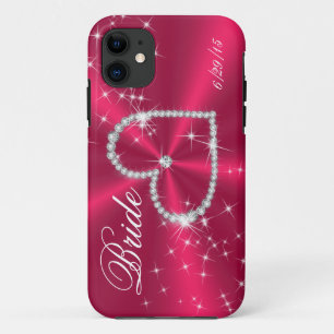Diamond Heart on Red Satin iPhone 11 Case