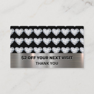 Diamond Heart Pattern   Discount Business Card