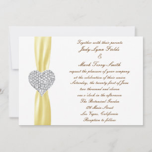Diamond Heart Yellow Wedding Invitation
