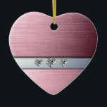diamond hearts on light pink silvery background ceramic tree decoration<br><div class="desc">Inspired by love,  classy modern romantic diamond hearts on light pink silvery background,  attractive design perfect gift for every occasion. From hearth to heart.</div>