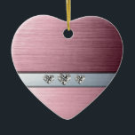 diamond hearts on light pink silvery background ceramic tree decoration<br><div class="desc">Inspired by love,  classy modern romantic diamond hearts on light pink silvery background,  attractive design perfect gift for every occasion. From hearth to heart.</div>