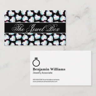 Diamond Hearts Pattern Wedding Ring Business Card