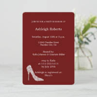 Diamond High Heel Shoe Red Bridal Shower