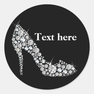diamond high heels glitter elegant classic round sticker