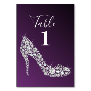 diamond high heels glitter elegant table number