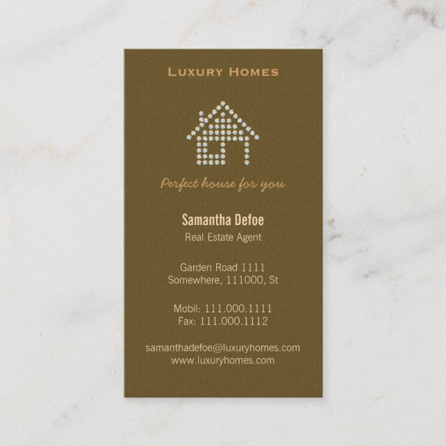 Diamond Home Real Estate Business Card (Front)