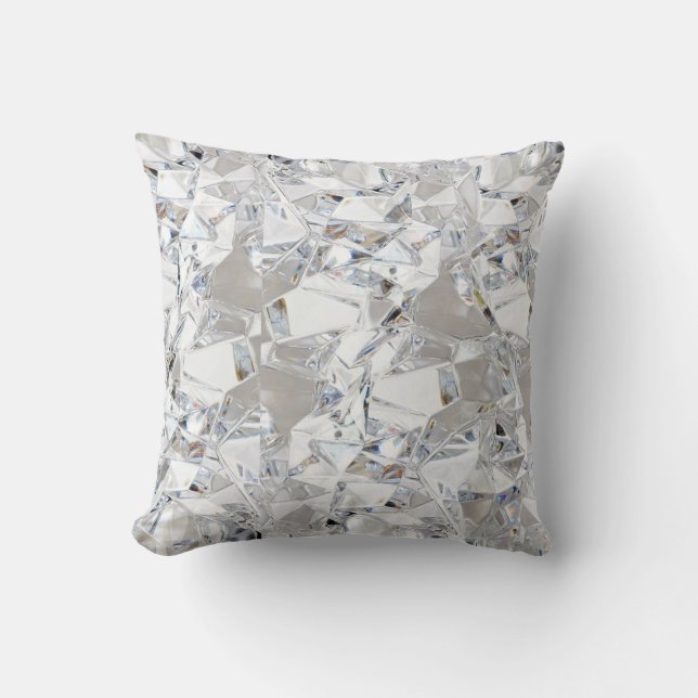 Diamond Ice Crystal Glitz Glam Throw Couch Pillow (Front)