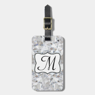 Diamond Ice Crystal Glitz Monogram Luggage Tag