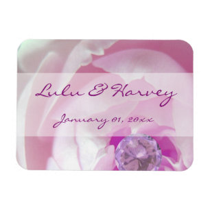 Diamond in a Pink Rose Personal Wedding Magnet