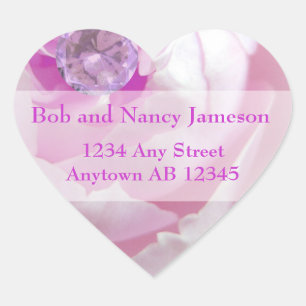 Diamond in Pink Rose Wedding Return Address Label