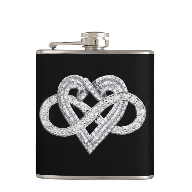 Diamond Infinity Heart Flask (Front)