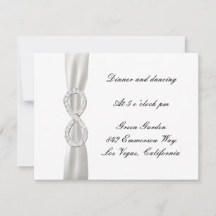 Diamond Infinity White Wedding Reception Card