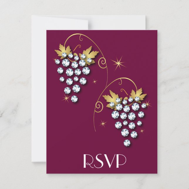 Diamond Invitations Grapes Design (Front)