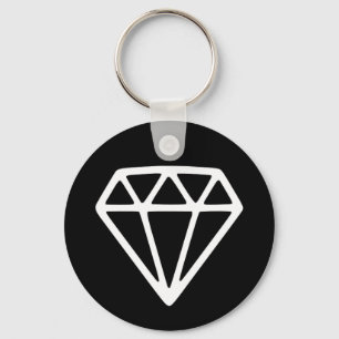 Diamond Jewel Graphic Drawing Simple Minimalist Key Ring