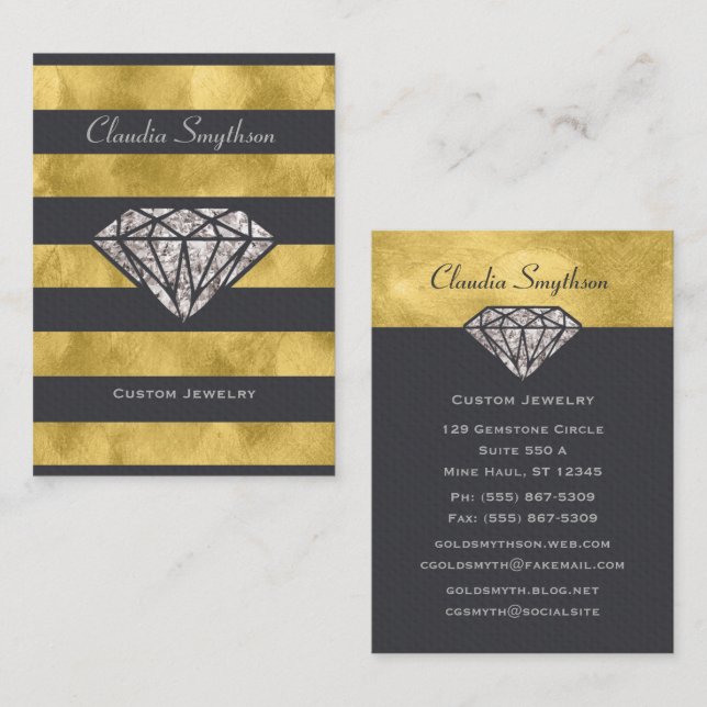 Diamond Jewellery Business Card Gemstone Jeweller (Front/Back)