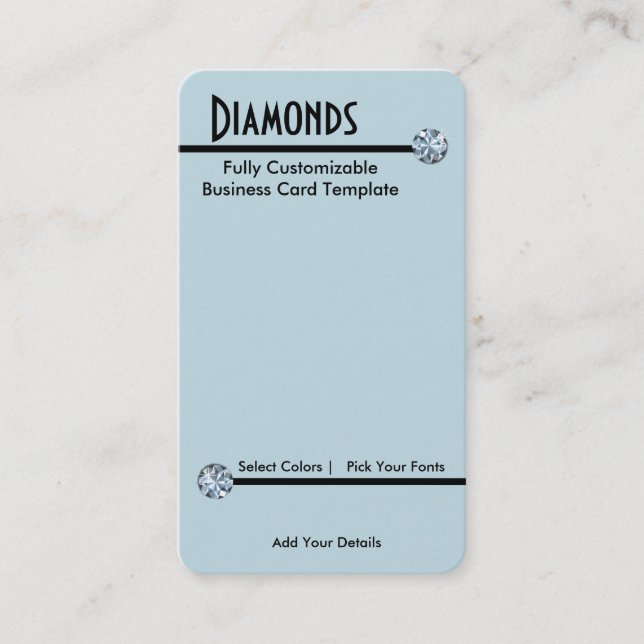 Diamond Jewellery - Diamond Rhinestone Logo Business Card (Front)