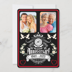 Diamond Jubilee 2 Photo Anniversary Invitation