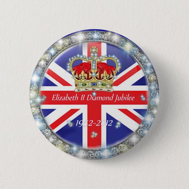 Diamond Jubilee Commemorative  Pin back Button (Front)