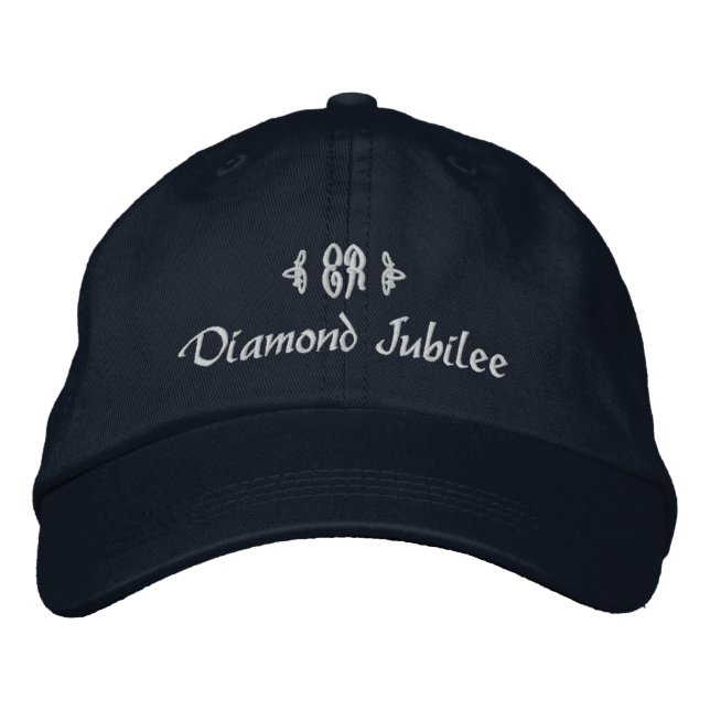 Diamond Jubilee-Elizabeth Royal Monogram Embroidered Hat (Front)