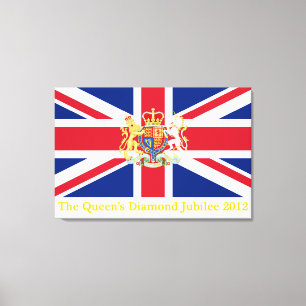 Diamond Jubilee Union Flag and Royal Crest Canvas Print