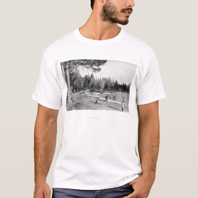 Diamond Lake, Oregon Beach Swimmers Photograph T-Shirt (Front)