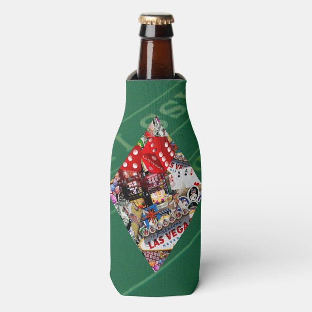 Diamond - Las Vegas Playing Card Shape Bottle Cooler (Bottle Front)