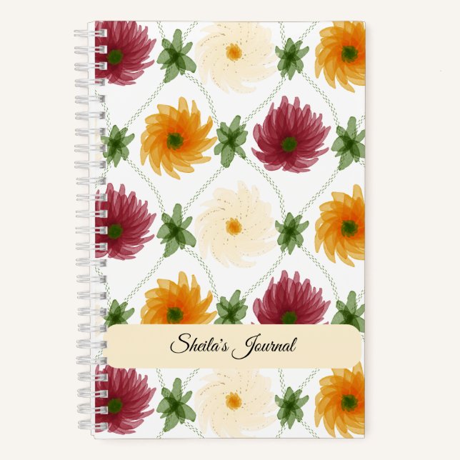 Diamond Lattice Pattern Multicoloured Notebook (Front)