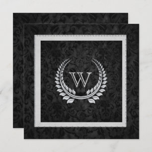 Diamond Laurel Leaf with Monogram Invitation