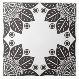 Diamond Leaf Mandala Ceramic Tile