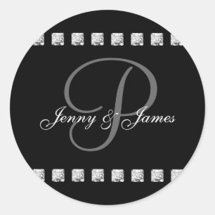 Diamond Letter P Names Wedding Stickers