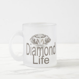 Diamond Life Frosted Glass Coffee Mug