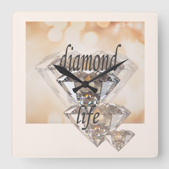 Diamond Life  Square Wall Clock (Front)