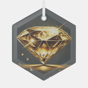 Diamond Light Black Glass Tree Decoration