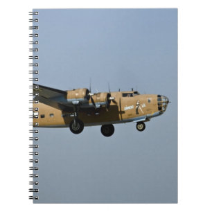 Diamond Lil B-24 Bomber, landing at Oshkosh, Notebook