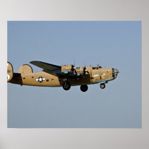 Diamond Lil B-24 Bomber, landing at Oshkosh, Poster