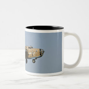 Diamond Lil B-24 Bomber, landing at Oshkosh, Two-Tone Coffee Mug